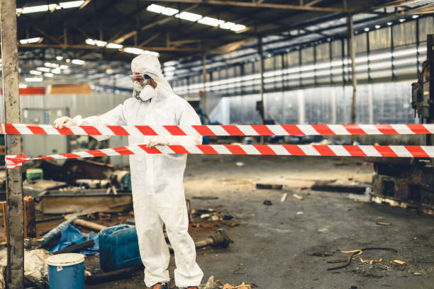 Professional Biohazard Cleanup technician working in Comstock Park, MI
